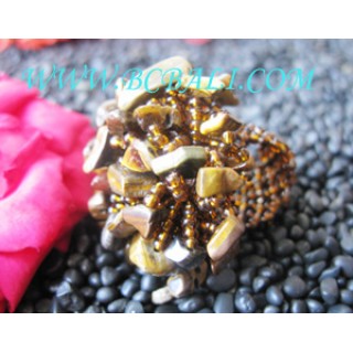 Golden Bead Rings Fashion Ladies